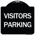 Signmission Designer Series Visitors Parking, Black & White Heavy-Gauge Aluminum Sign, 18" x 18", BW-1818-24618 A-DES-BW-1818-24618